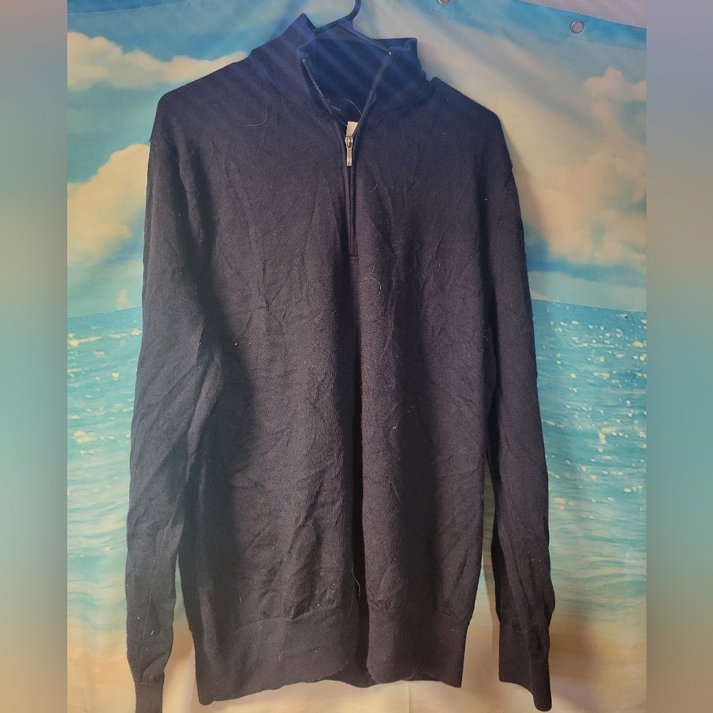 Brooks Brothers NWT Merino Wool Quarter Zip Sweater‎ Mens Size XL